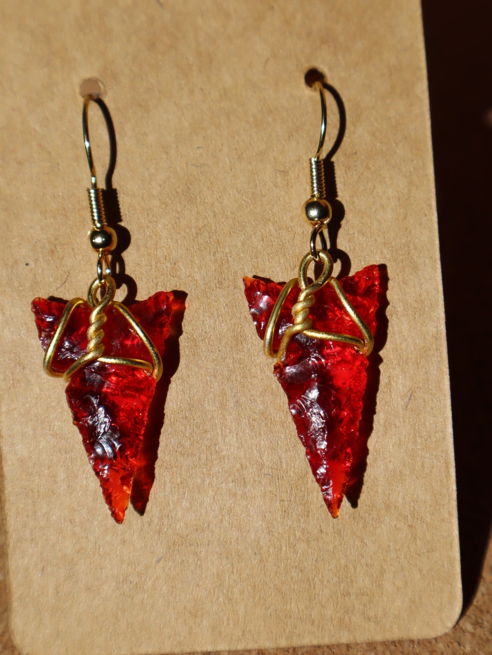 Red Arrowhead Dangle Earrings - Women Jewelry
